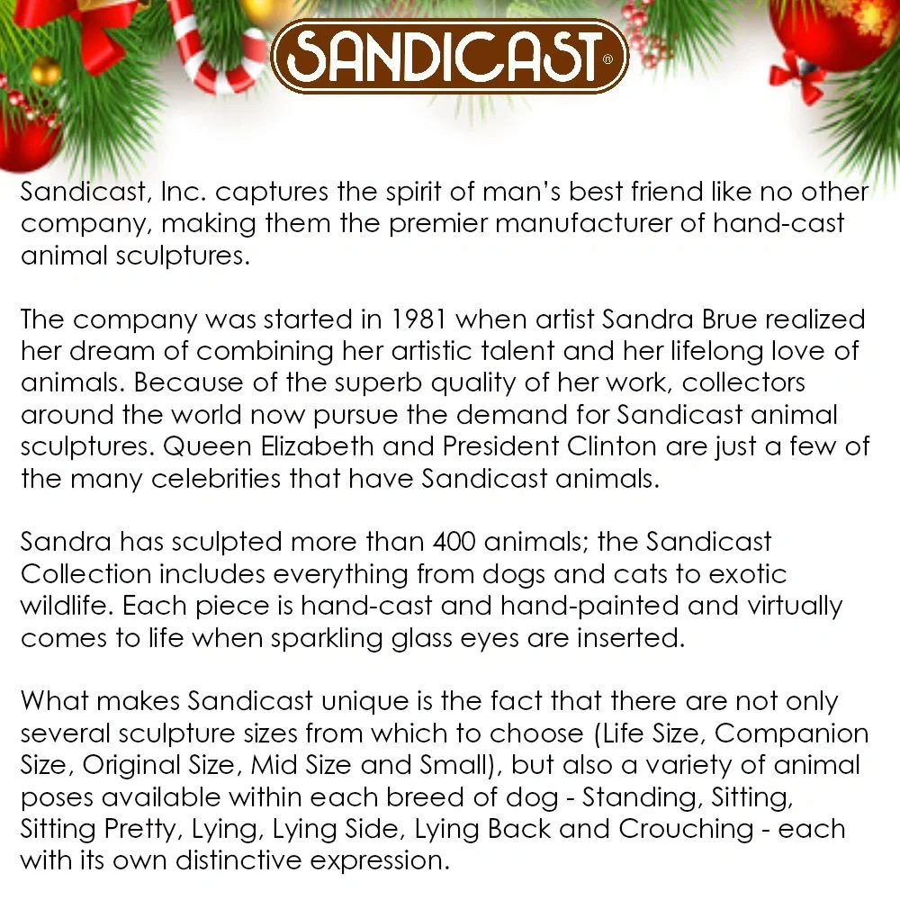 Sandicast Tan CHIHUAHUA with Red and White Christmas Scarf - Picture 8 of 13